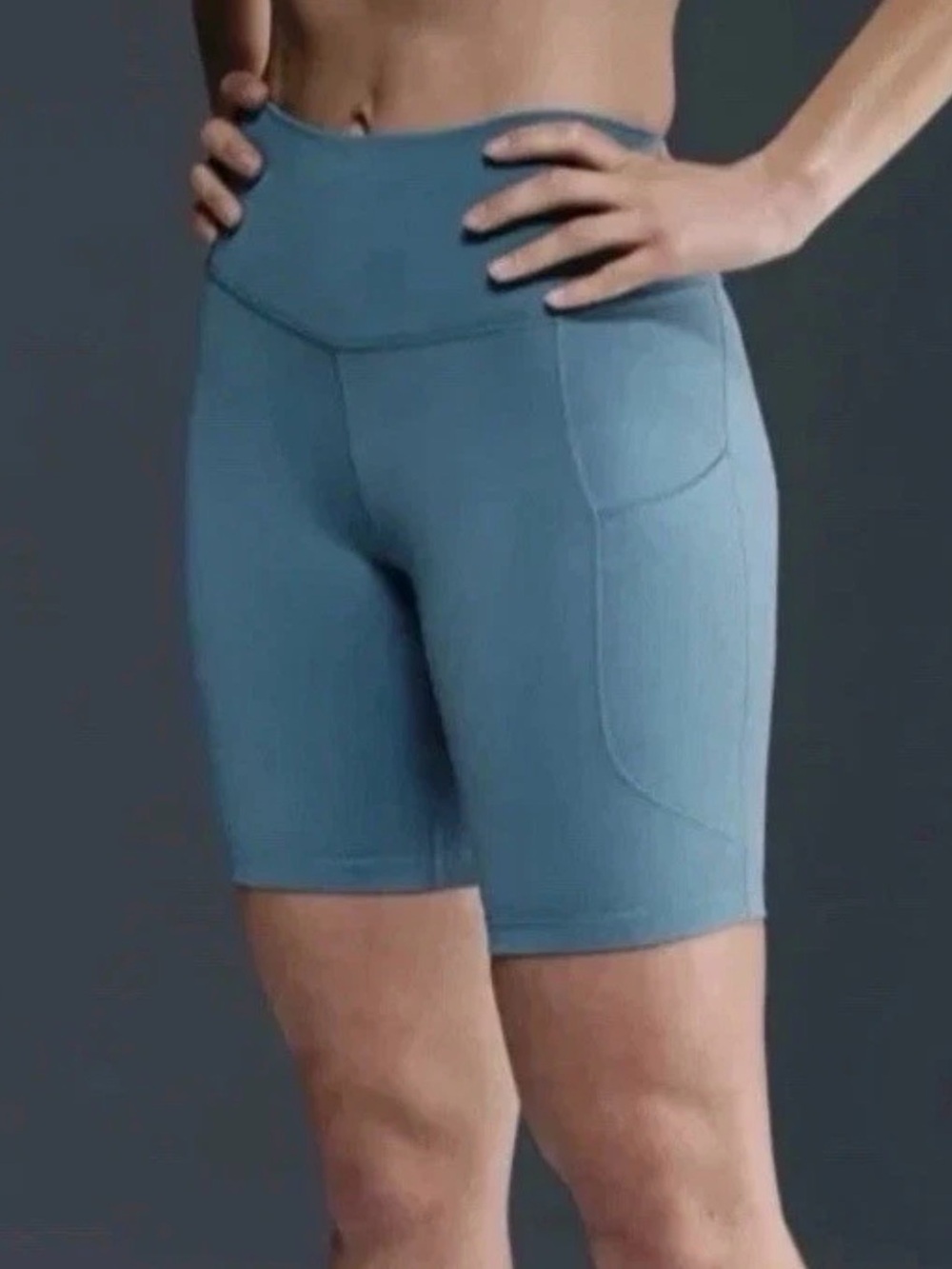Nike One Women's Biker Shorts Size XS Teal Blue 8" Inseam High Rise
